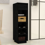 Shoe Cabinet Black 30x34x105 cm Solid Wood Pine - Bargainia.com - 