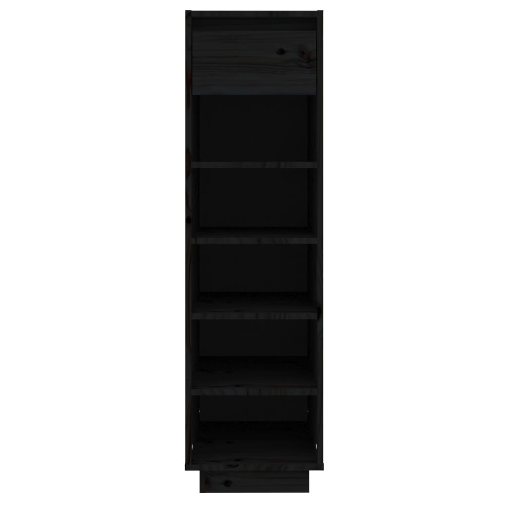 Shoe Cabinet Black 30x34x105 cm Solid Wood Pine - Bargainia.com - 