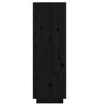 Shoe Cabinet Black 30x34x105 cm Solid Wood Pine - Bargainia.com - 