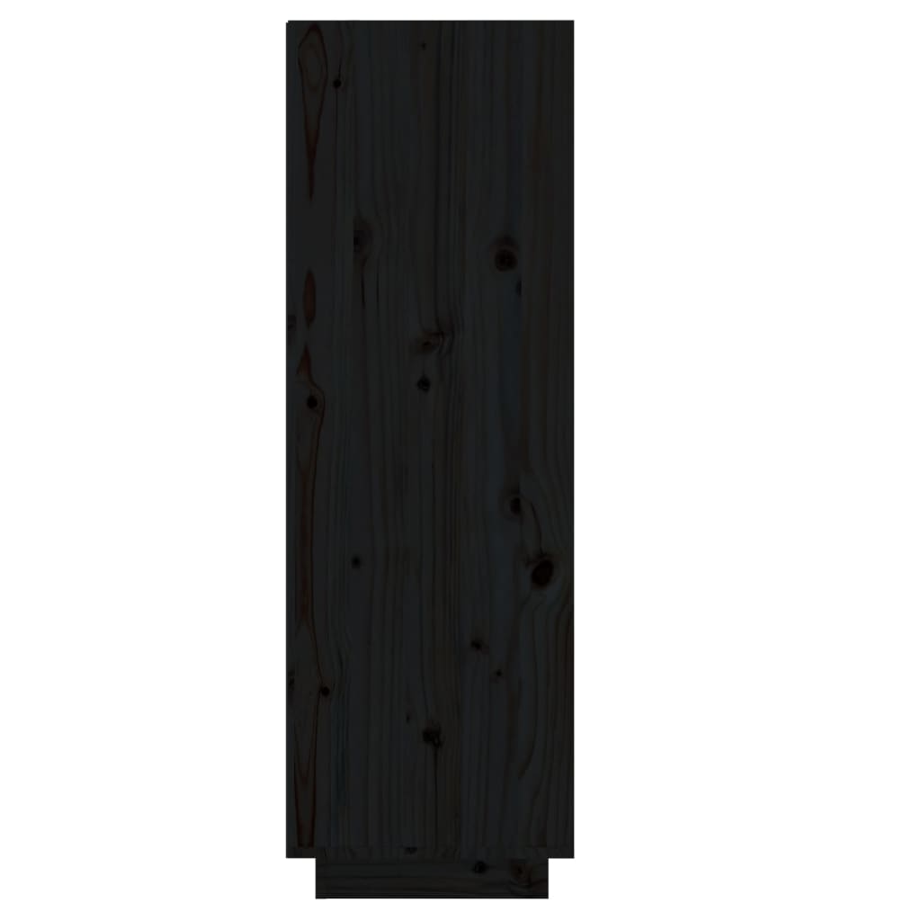 Shoe Cabinet Black 30x34x105 cm Solid Wood Pine - Bargainia.com - 