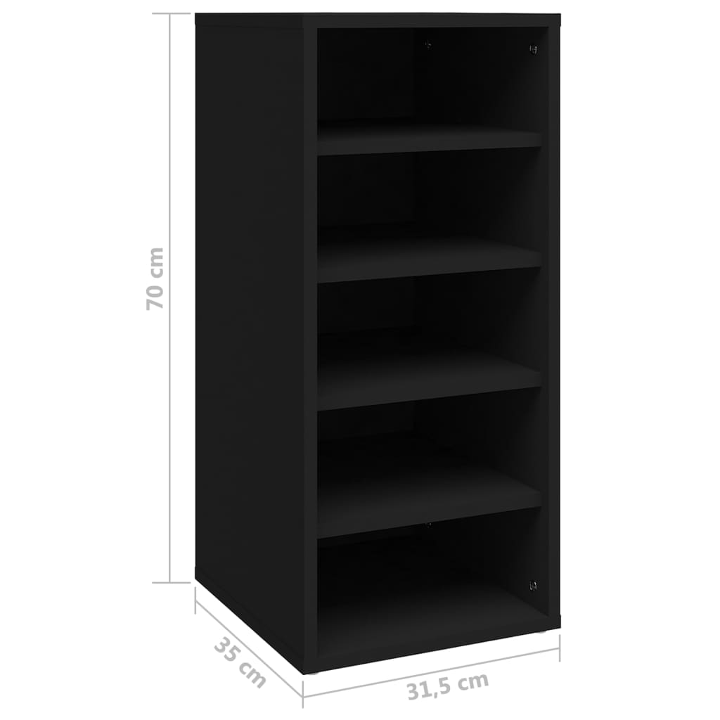 Shoe Cabinet Black 31.5x35x70 cm Engineered Wood - Bargainia.com - 