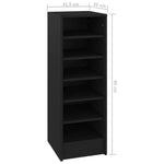 Shoe Cabinet Black 31.5x35x90 cm Engineered Wood - Bargainia.com - 