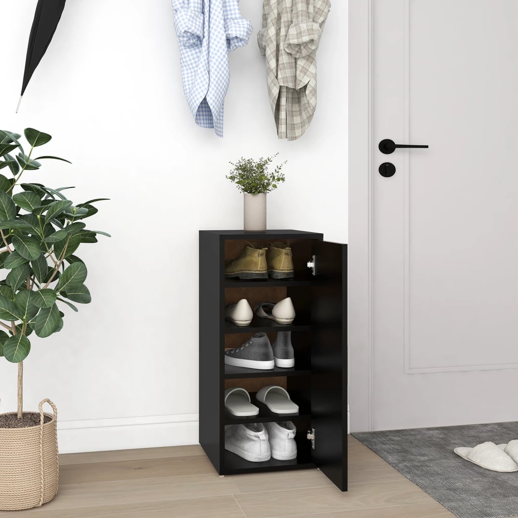 Shoe Cabinet Black 32x35x70 cm Engineered Wood - Bargainia.com - 
