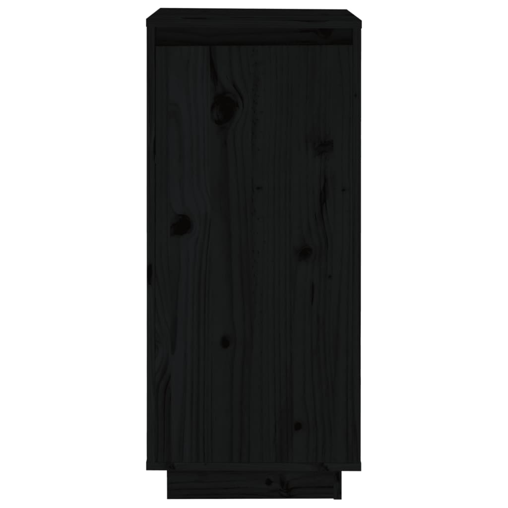 Shoe Cabinet Black 35x35x80 cm Solid Wood Pine - Bargainia.com - 