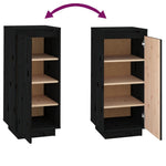 Shoe Cabinet Black 35x35x80 cm Solid Wood Pine - Bargainia.com - 