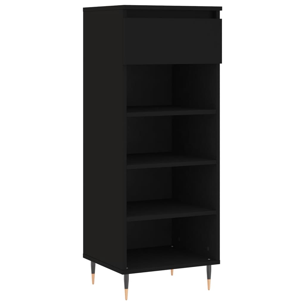 Shoe Cabinet Black 40x36x105 cm Engineered Wood - Bargainia.com - 