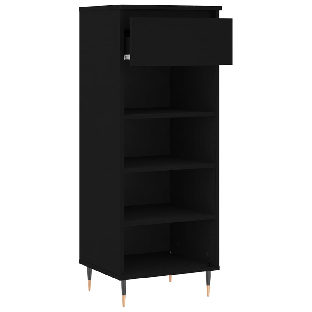 Shoe Cabinet Black 40x36x105 cm Engineered Wood - Bargainia.com - 