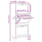 Shoe Cabinet Black 52x25x115 cm Engineered Wood&Natural Rattan - Bargainia.com - 