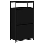 Shoe Cabinet Black 60x34x112 cm Engineered Wood - Bargainia.com - 