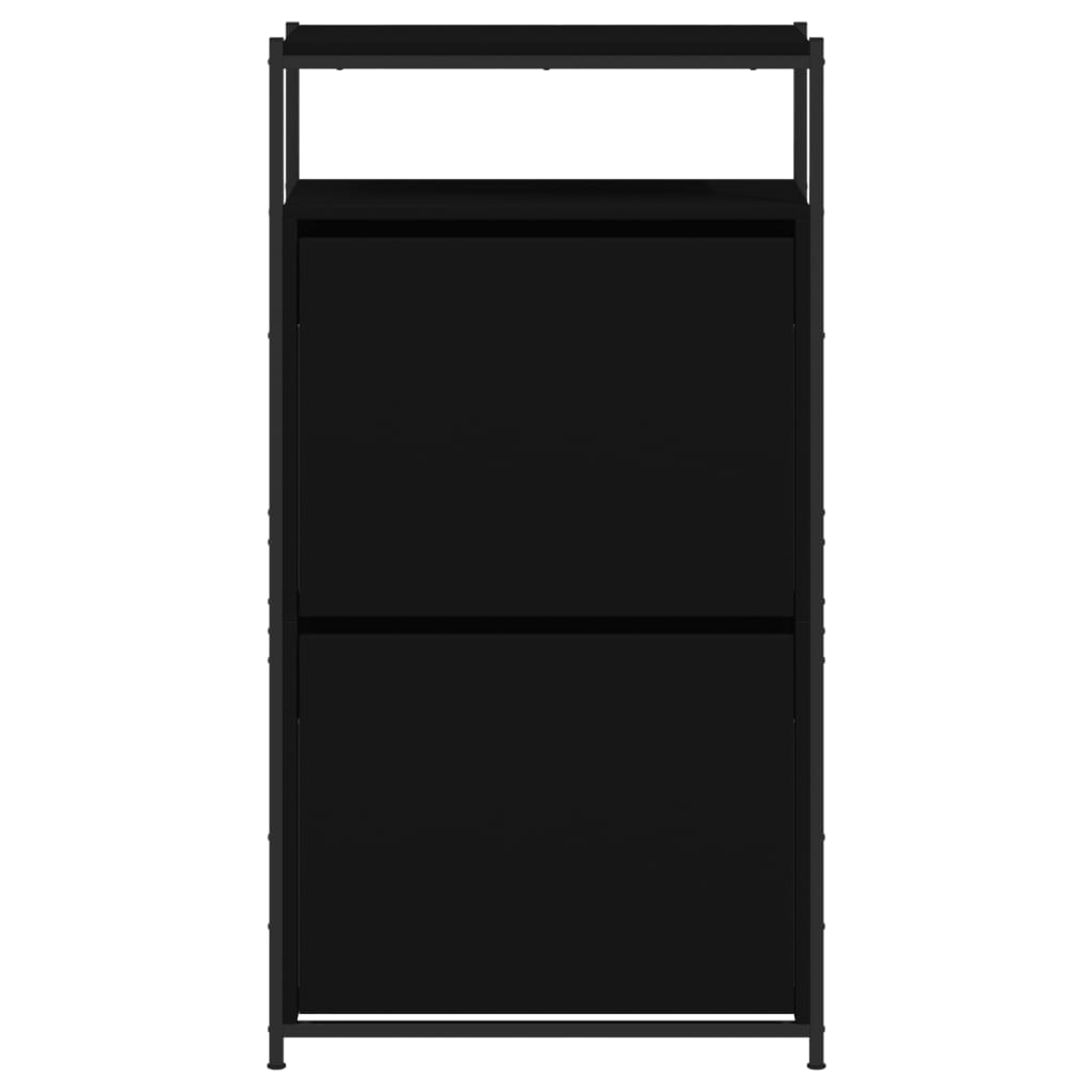 Shoe Cabinet Black 60x34x112 cm Engineered Wood - Bargainia.com - 