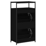 Shoe Cabinet Black 60x34x112 cm Engineered Wood - Bargainia.com - 