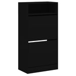 Shoe Cabinet Black 60x34x116 cm Engineered Wood - Bargainia.com - 