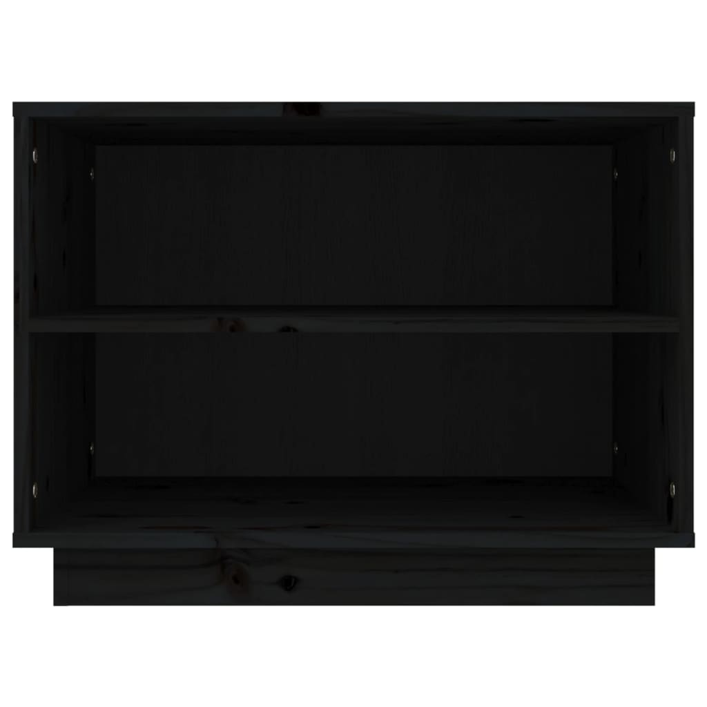 Shoe Cabinet Black 60x34x45 cm Solid Wood Pine - Bargainia.com - 