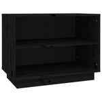 Shoe Cabinet Black 60x34x45 cm Solid Wood Pine - Bargainia.com - 