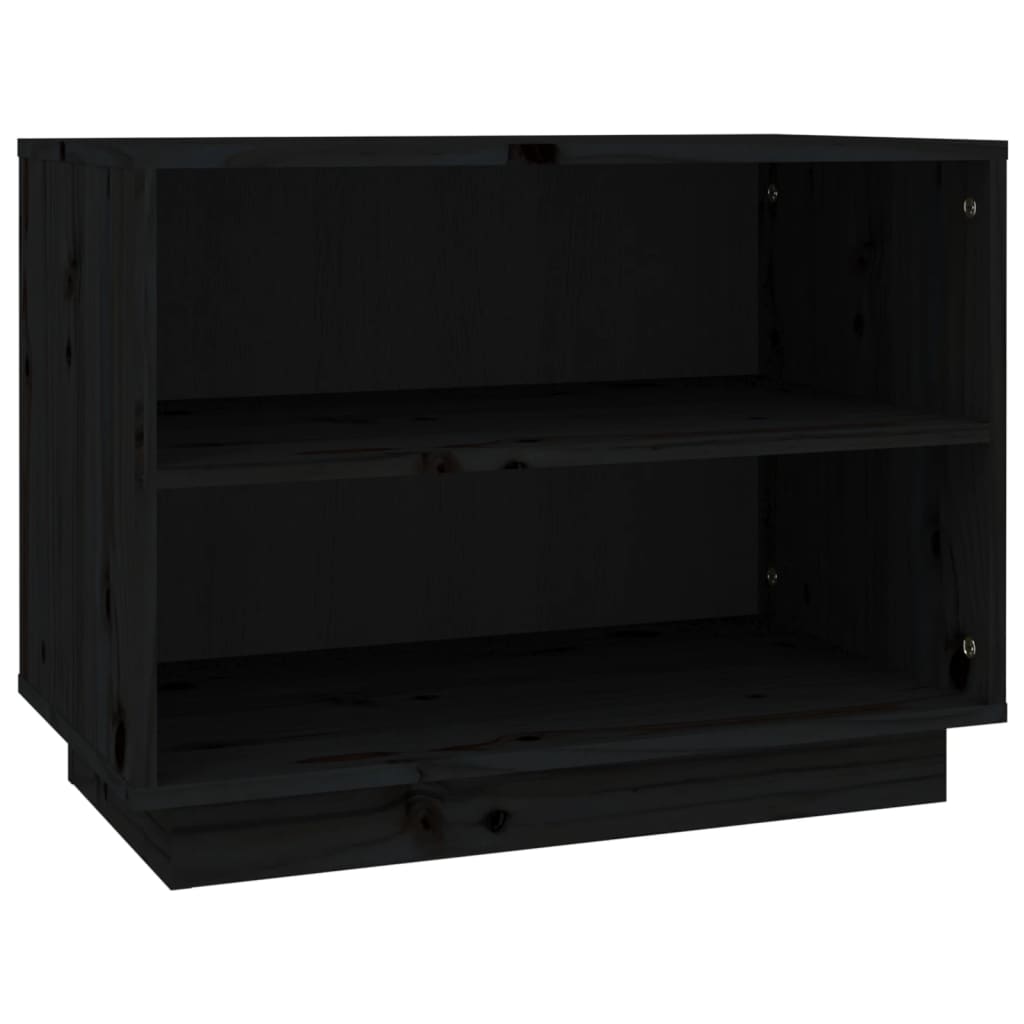 Shoe Cabinet Black 60x34x45 cm Solid Wood Pine - Bargainia.com - 