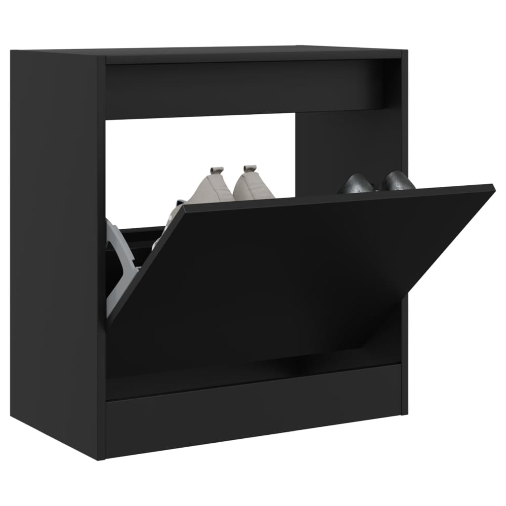 Shoe Cabinet Black 60x34x63.5 cm Engineered Wood - Bargainia.com - 