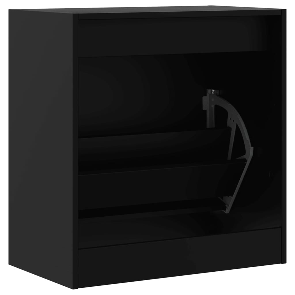 Shoe Cabinet Black 60x34x63.5 cm Engineered Wood - Bargainia.com - 