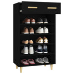 Shoe Cabinet Black 60x35x105 cm Engineered Wood - Bargainia.com - 