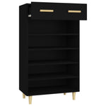 Shoe Cabinet Black 60x35x105 cm Engineered Wood - Bargainia.com - 