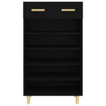 Shoe Cabinet Black 60x35x105 cm Engineered Wood - Bargainia.com - 
