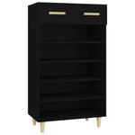 Shoe Cabinet Black 60x35x105 cm Engineered Wood - Bargainia.com - 