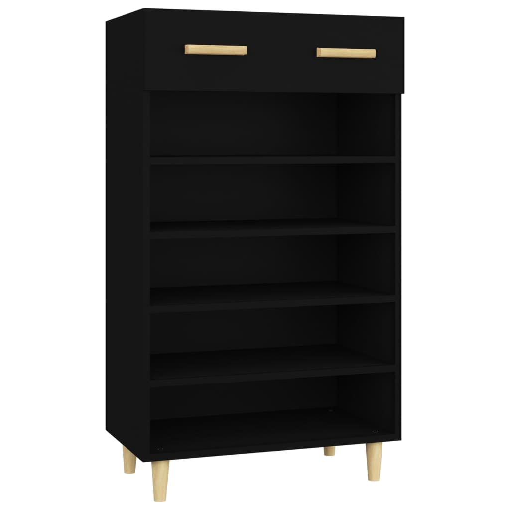 Shoe Cabinet Black 60x35x105 cm Engineered Wood - Bargainia.com - 