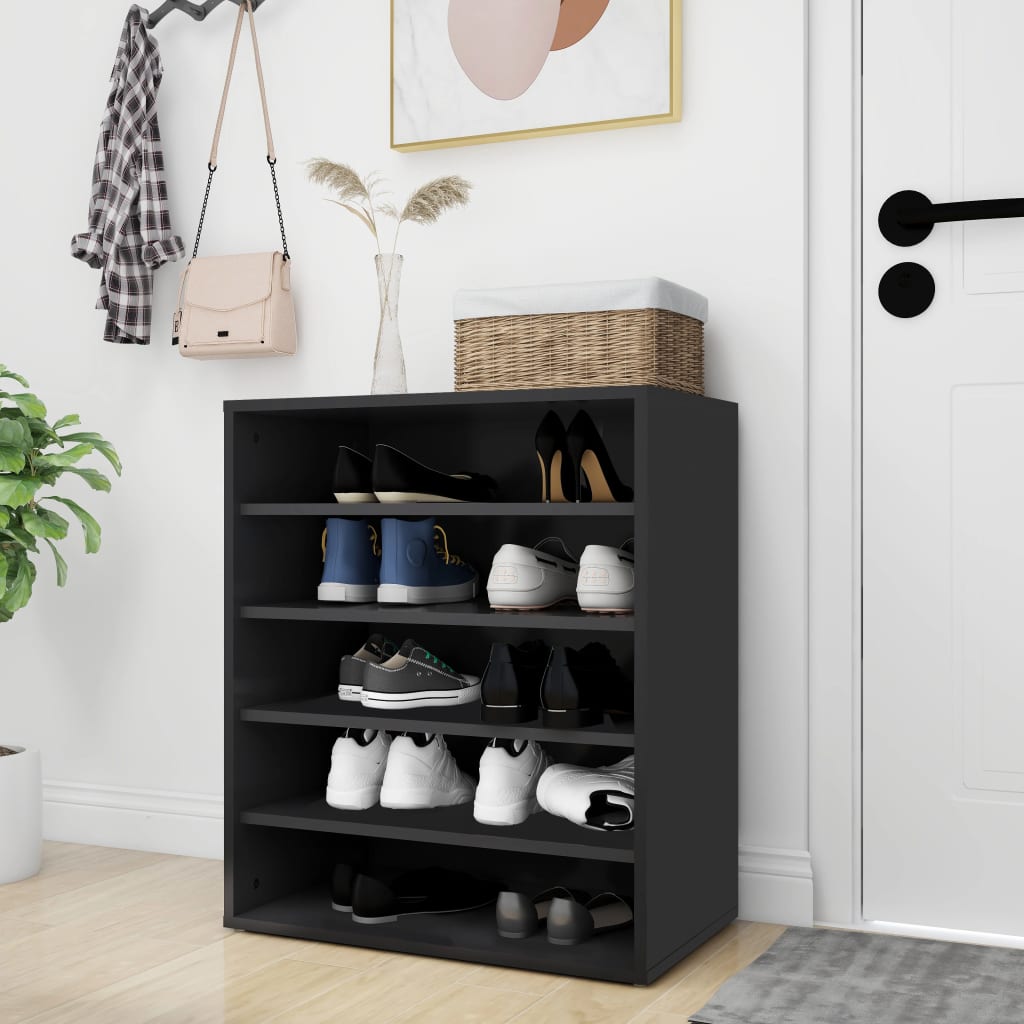 Shoe Cabinet Black 60x35x70 cm Engineered Wood - Bargainia.com - 