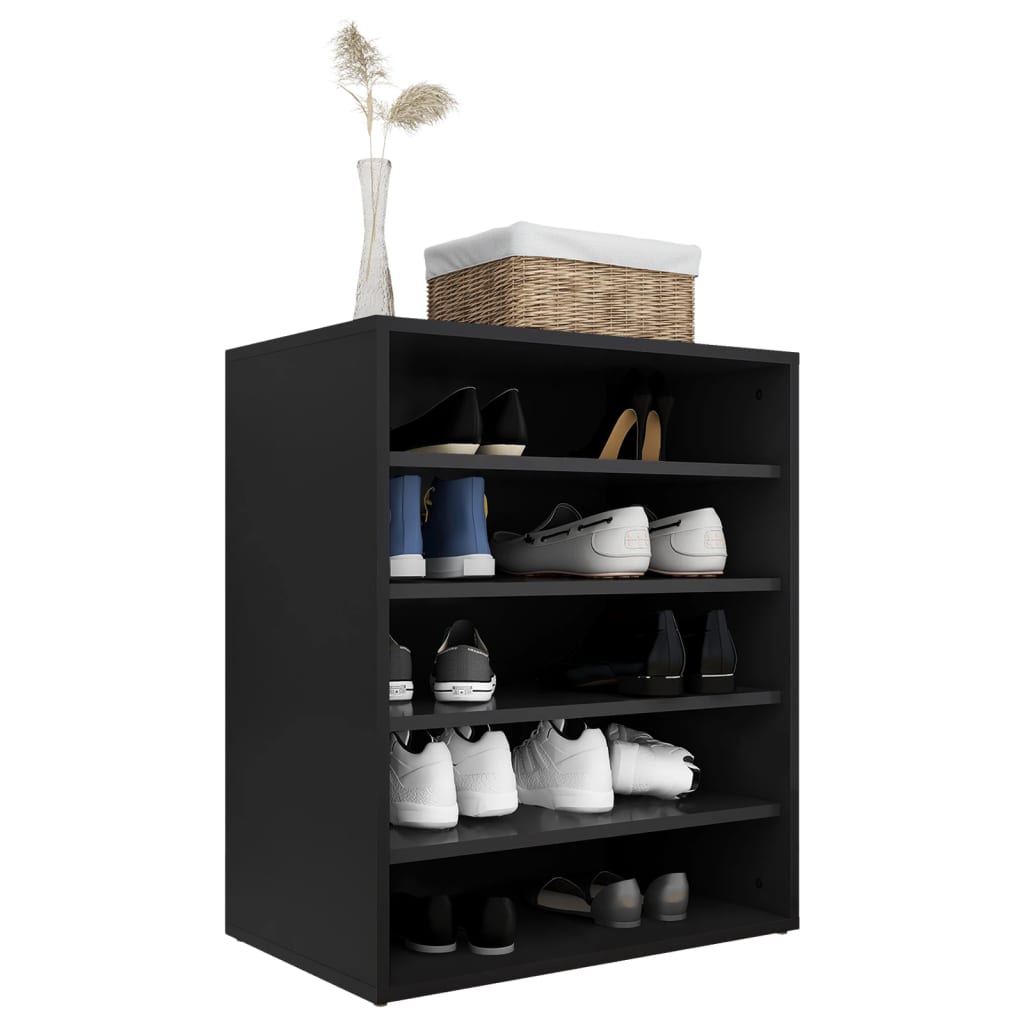 Shoe Cabinet Black 60x35x70 cm Engineered Wood - Bargainia.com - 