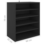 Shoe Cabinet Black 60x35x70 cm Engineered Wood - Bargainia.com - 