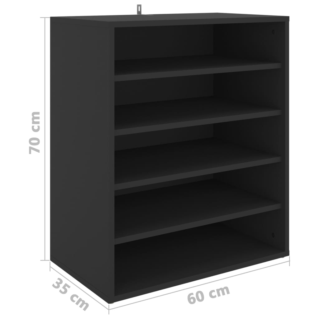 Shoe Cabinet Black 60x35x70 cm Engineered Wood - Bargainia.com - 