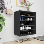Shoe Cabinet Black 60x35x70 cm Engineered Wood - Bargainia.com - 