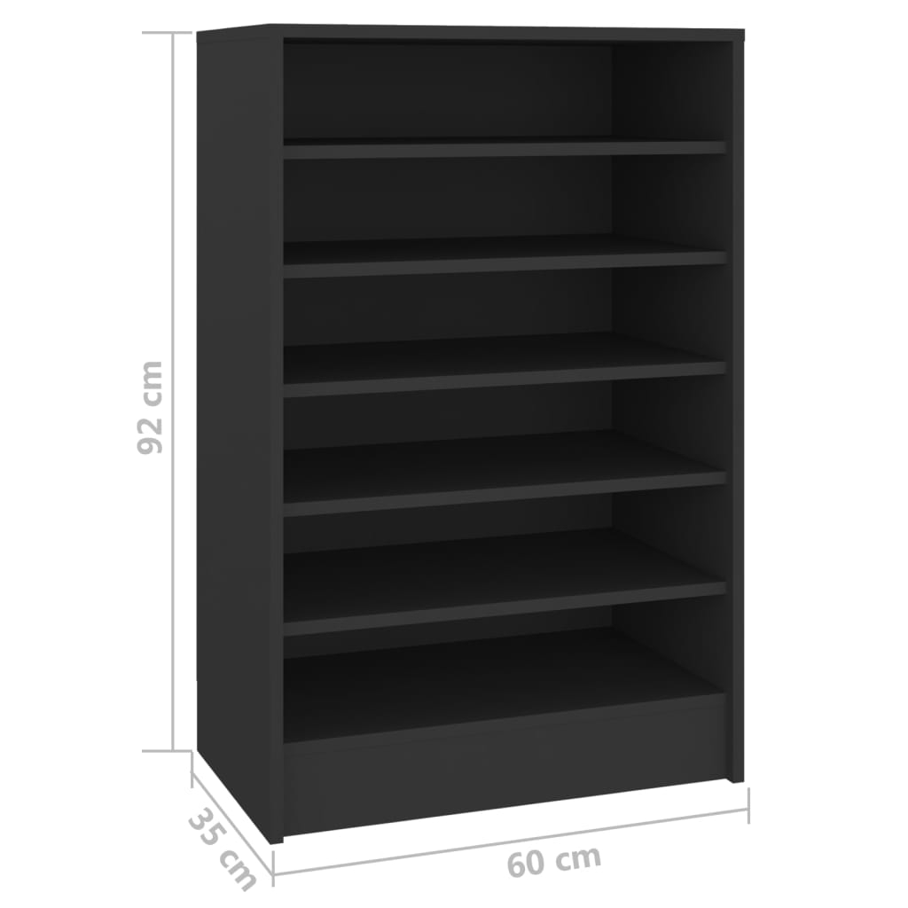 Shoe Cabinet Black 60x35x92 cm Engineered Wood - Bargainia.com - 