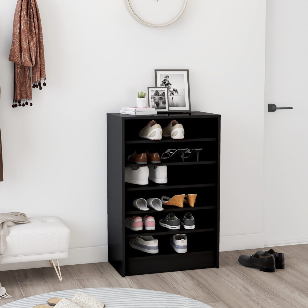 Shoe Cabinet Black 60x35x92 cm Engineered Wood - Bargainia.com - 