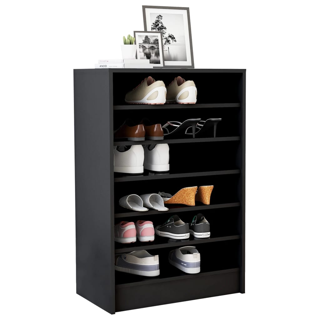 Shoe Cabinet Black 60x35x92 cm Engineered Wood - Bargainia.com - 
