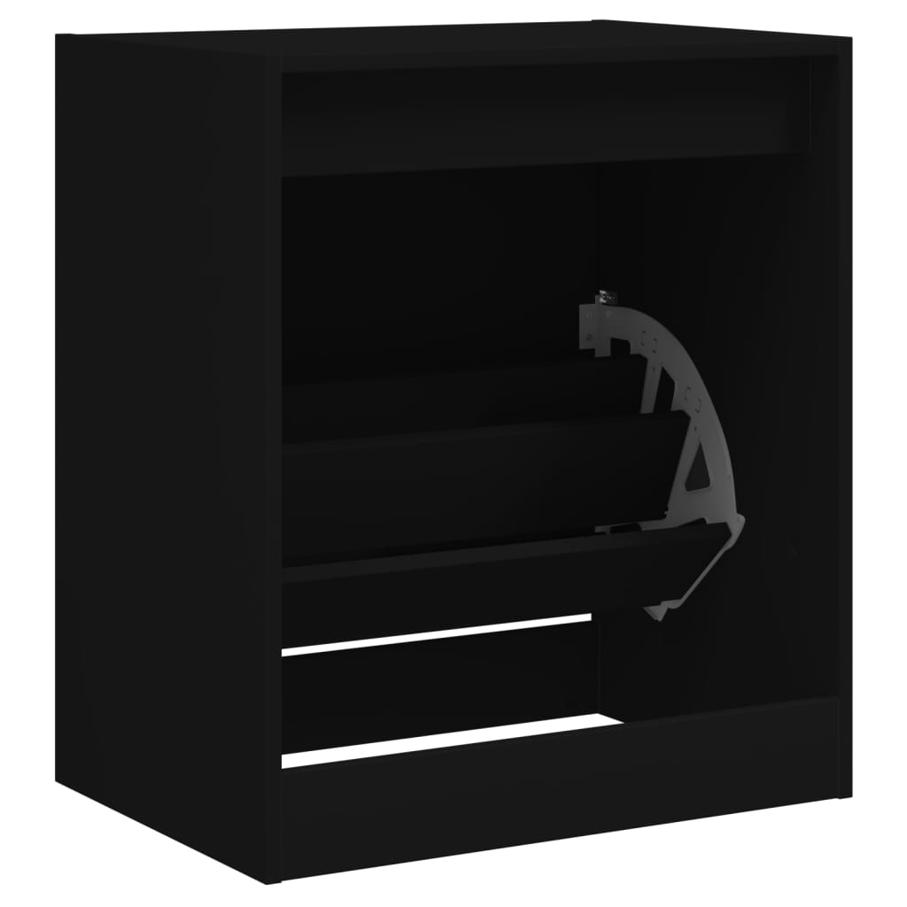 Shoe Cabinet Black 60x42x69 cm Engineered Wood - Bargainia.com - 