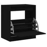 Shoe Cabinet Black 60x42x69 cm Engineered Wood - Bargainia.com - 