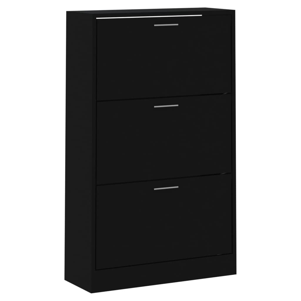 Shoe Cabinet Black 63x24x103 cm Engineered Wood - Bargainia.com - 
