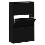 Shoe Cabinet Black 63x24x103 cm Engineered Wood - Bargainia.com - 