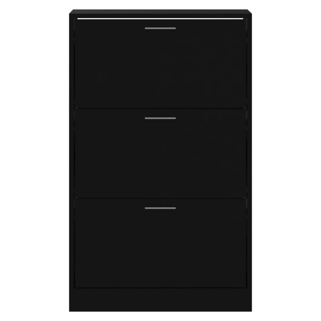Shoe Cabinet Black 63x24x103 cm Engineered Wood - Bargainia.com - 