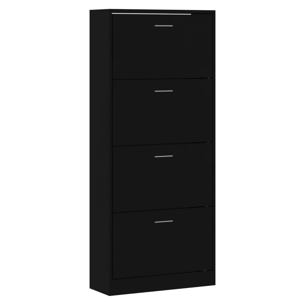 Shoe Cabinet Black 63x24x147 cm Engineered Wood - Bargainia.com - 