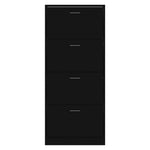 Shoe Cabinet Black 63x24x147 cm Engineered Wood - Bargainia.com - 