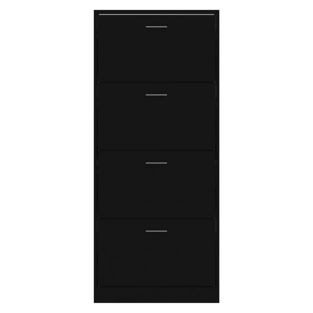 Shoe Cabinet Black 63x24x147 cm Engineered Wood - Bargainia.com - 