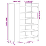 Shoe Cabinet Black 74.5x37.5x100 cm Engineered Wood - Bargainia.com - 