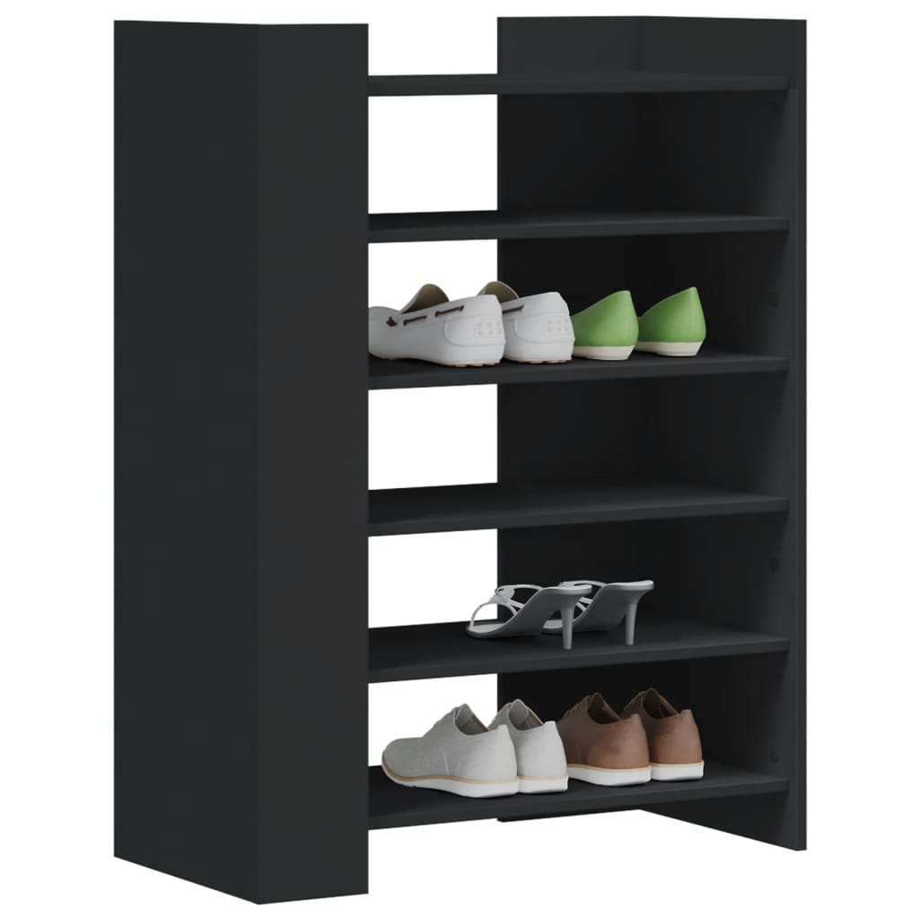 Shoe Cabinet Black 74.5x37.5x100 cm Engineered Wood - Bargainia.com - 