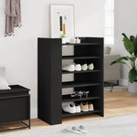 Shoe Cabinet Black 74.5x37.5x100 cm Engineered Wood - Bargainia.com - 