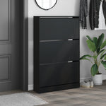 Shoe Cabinet Black 80x21x125.5 cm Engineered Wood - Bargainia.com - 