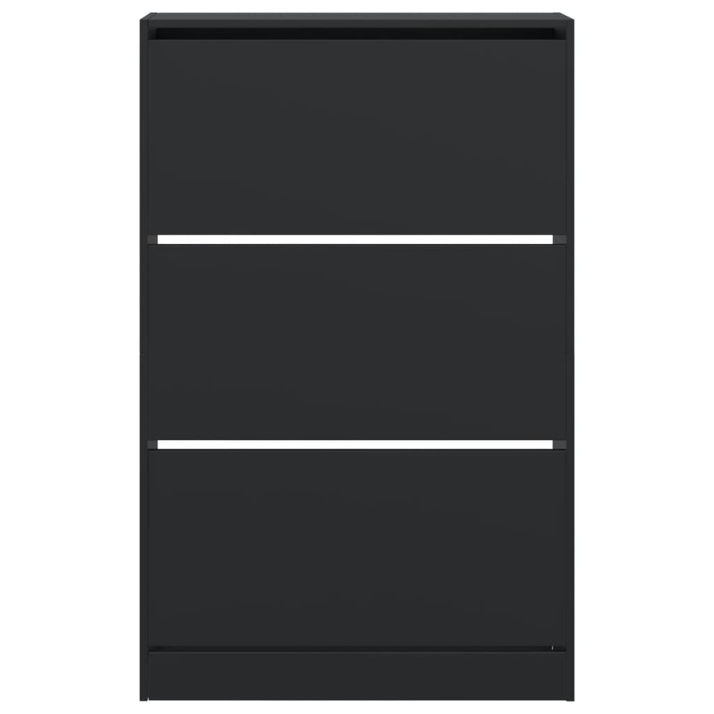 Shoe Cabinet Black 80x21x125.5 cm Engineered Wood - Bargainia.com - 