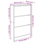 Shoe Cabinet Black 80x21x125.5 cm Engineered Wood - Bargainia.com - 