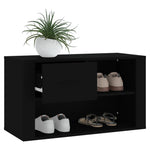 Shoe Cabinet Black 80x35x45 cm Engineered Wood - Bargainia.com - 