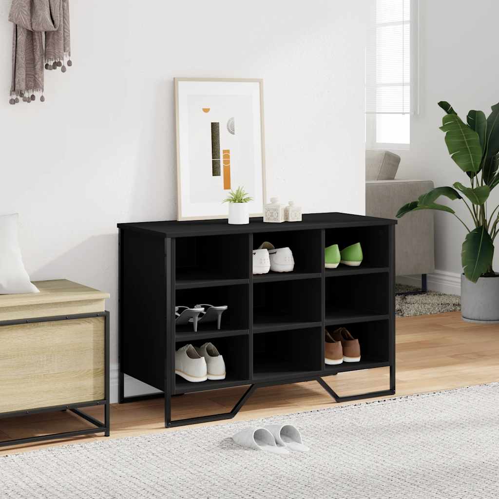 Shoe Cabinet Black 90x38x61.5 cm Engineered Wood - Bargainia.com - 
